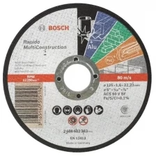 Круг отрезной BOSCH MULTICONSTRUCT. 125x1.6мм, прямой