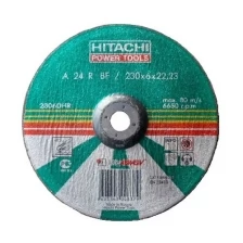 Диск шлифовальный HITACHI -Луга 23060HR, по металлу 27 (14А) A 24 R BF 230х6х22.2