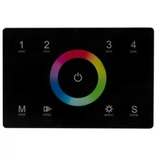 028403 Панель Sens SMART-P83-RGB Black (230V, 4 зоны, 2.4G) (ARL, IP20 Пластик)