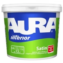 Краска в/д СБ для обоев под окраску "AURA SATIN", База А, 4,5л