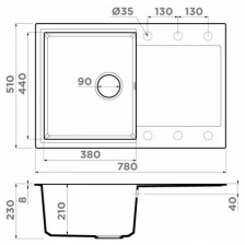 Кухонная мойка Omoikiri Daisen 78T-EV Tetogranit/эверест