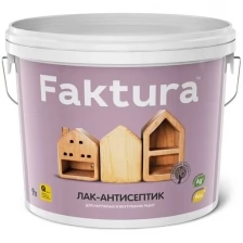 Лак-антисептик интерьерный Faktura шелковисто-матовый (9л) белый дуб