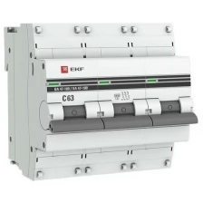 EKF Выключатель автоматический модульный 3п C 63А 10кА ВА 47-100 PROxima EKF mcb47100-3-63C-pro