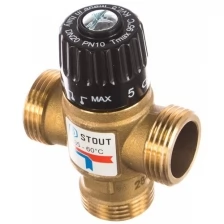 STOUT SVM-0120-256025 STOUT Термостатический смесительный клапан для ситем отопления и ГВС 1" НР 35-60C Kvs 2,5