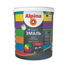 Эмаль по металлу Alpina Аква, акриловая, глянцевая, база 3, бесцветная, 0,864 л