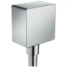 Шланговое подсоединение hansgrohe FixFit Square с клапаном обратного тока 26455000, хром