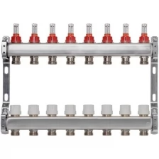 ColSys Р804, 8 выходов. Коллекторная группа из нержавеющей стали с расходомерами и термостатическими клапанами