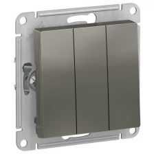 Schneider Electric Выключатель 3-кл. СП AtlasDesign 10А IP20 (сх. 1+1+1) 10AX механизм сталь SchE ATN000931