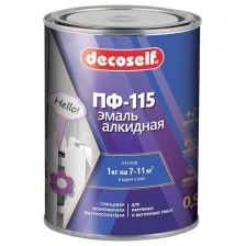 Эмаль ПФ-115 Пуфас белая Decoself 0,9кг тов-200161