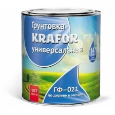 Грунтовка ГФ-021 по дереву и металлу Krafor, алкидная, 6 кг, красно-коричневая